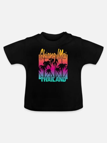 Chiang Mai Thailand - Baby Bio-T-Shirt mit Rundhals - Schwarz