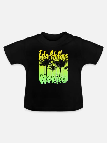 Isla Holbox Mexico - Baby Bio-T-Shirt mit Rundhals - Schwarz