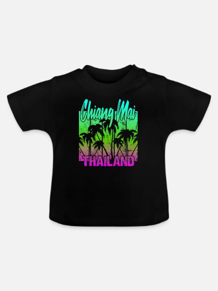Chiang Mai Thailand - Baby Bio-T-Shirt mit Rundhals - Schwarz