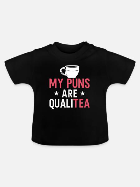 Teetrinker Teeliebhaber Geschenk Tee - Baby Bio-T-Shirt mit Rundhals - Schwarz