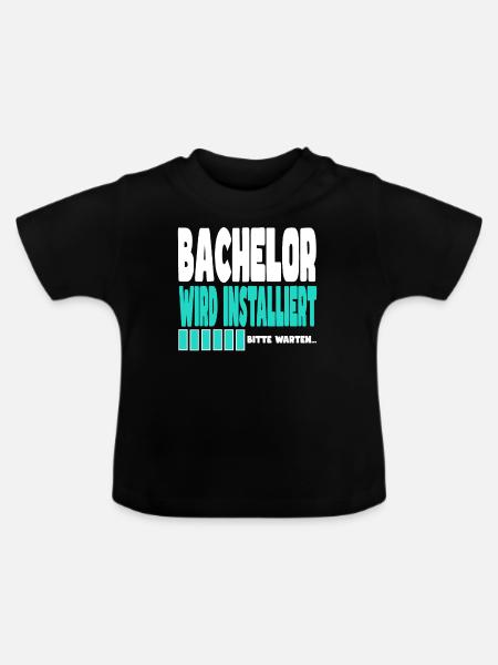 Bachelor wird installiert - Baby Bio-T-Shirt mit Rundhals - Schwarz