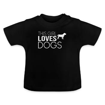 Mädchen Hund Spruch - Baby Bio-T-Shirt mit Rundhals - Schwarz - Vorne