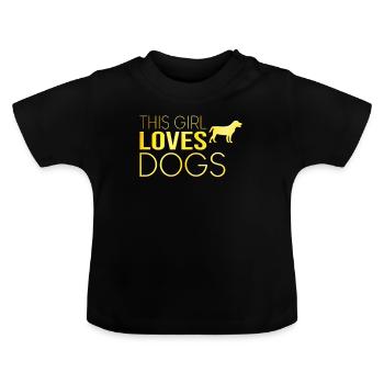 Mädchen Hund Spruch - Baby Bio-T-Shirt mit Rundhals - Schwarz - Vorne