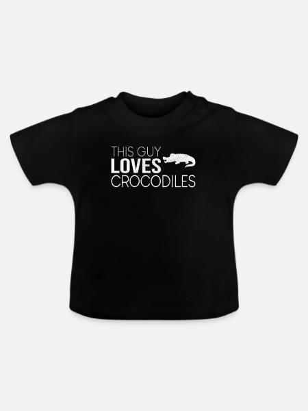 Typ Krokodil Spruch - Baby Bio-T-Shirt mit Rundhals - Schwarz