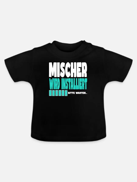 Mischer wird installiert - Baby Bio-T-Shirt mit Rundhals - Schwarz