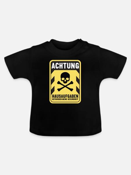 Hausaufgaben Schüler - Baby Bio-T-Shirt mit Rundhals - Schwarz