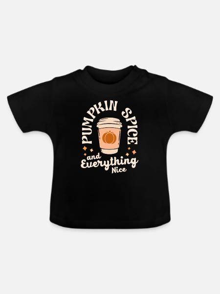Pumpkin Spice And Everything Nice Retro Fall - Baby Organic T-Shirt with Round Neck - black