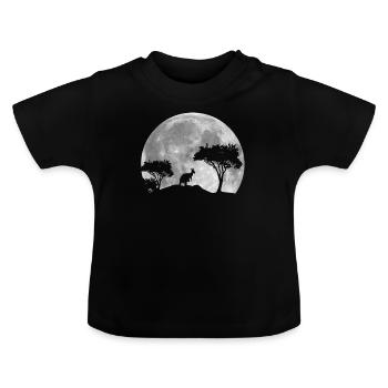 Kangourou la nuit - T-shirt bio col rond Bébé - noir - Devant