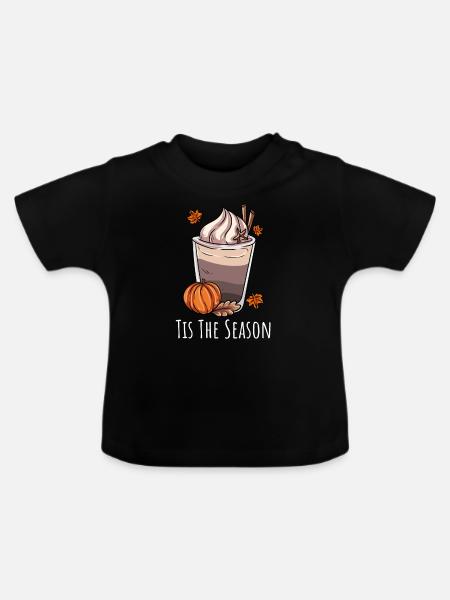 Herbst Kaffee - Baby Bio-T-Shirt mit Rundhals - Schwarz