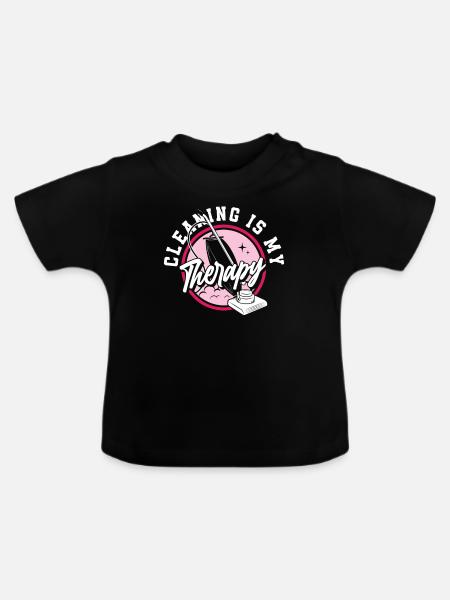Haushälterin Therapie - Baby Bio-T-Shirt mit Rundhals - Schwarz
