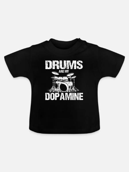 Trommeln Sind Mein - Baby Bio-T-Shirt mit Rundhals - Schwarz