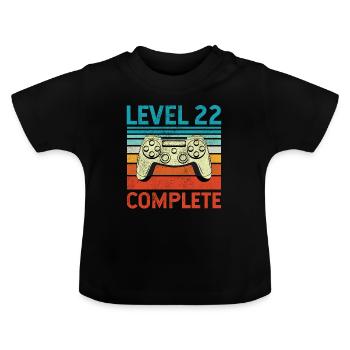Level 22 Complete - Baby Bio-T-Shirt mit Rundhals - Schwarz - Vorne