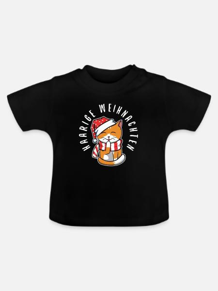 Haarige weihnachten - Baby Bio-T-Shirt mit Rundhals - Schwarz