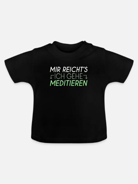 Meditieren Spruch - Baby Bio-T-Shirt mit Rundhals - Schwarz