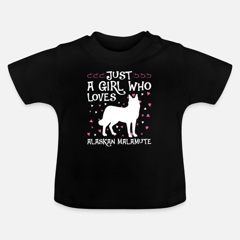 Alaska Malamute Chiens Cadeaux - T-shirt bio col rond Bébé - noir