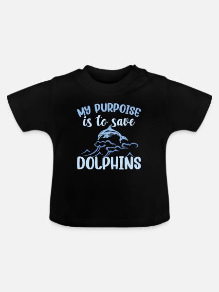 Delfin Delfine - Baby Bio-T-Shirt mit Rundhals - Schwarz