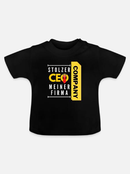 stolzer CEO meiner Firma - Baby Bio-T-Shirt mit Rundhals - Schwarz