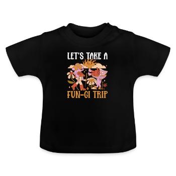 Sammeln Morcheln Pilz Mykologe - Baby Bio-T-Shirt mit Rundhals - Schwarz - Vorne