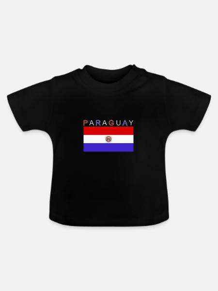 Paraguay Flagge - Baby Bio-T-Shirt mit Rundhals - Schwarz