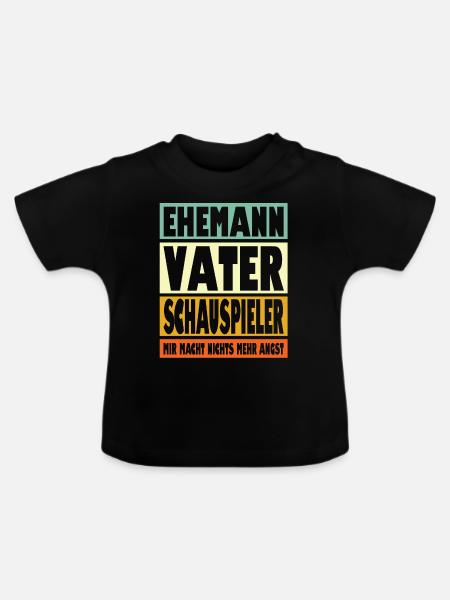 Schauspieler Vater Ehemann Held - Baby Bio-T-Shirt mit Rundhals - Schwarz