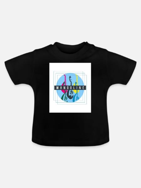 Mandoline (drei Quadrate) - Baby Bio-T-Shirt mit Rundhals - Schwarz