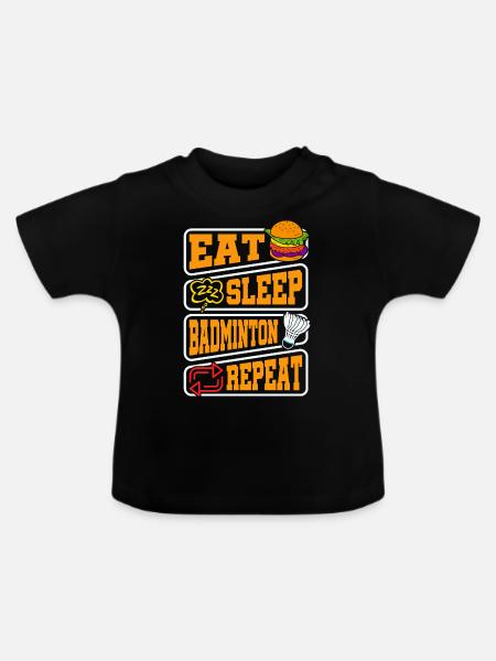 Federball Badminton - Baby Bio-T-Shirt mit Rundhals - Schwarz