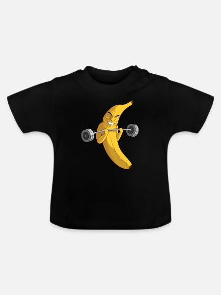 Fitnessstudio Muskeln Krafttraining bodybuilding - Baby Bio-T-Shirt mit Rundhals - Schwarz