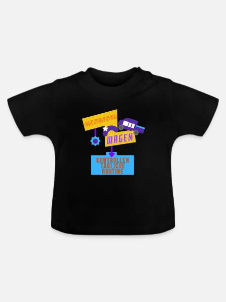 Kontrollen tägliche Routine - Baby Bio-T-Shirt mit Rundhals - Schwarz