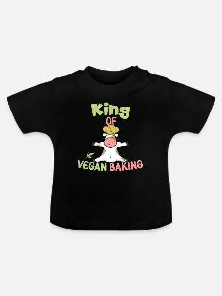 King of Vegan Baking - Baby Bio-T-Shirt mit Rundhals - Schwarz