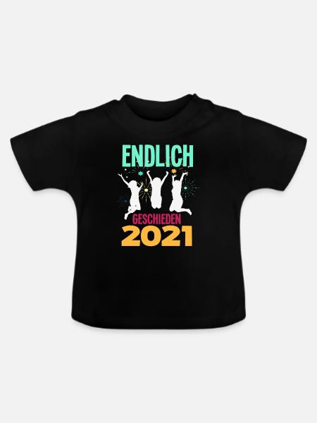 Endlich Geschieden 2021 Scheidungsparty - Baby Bio-T-Shirt mit Rundhals - Schwarz