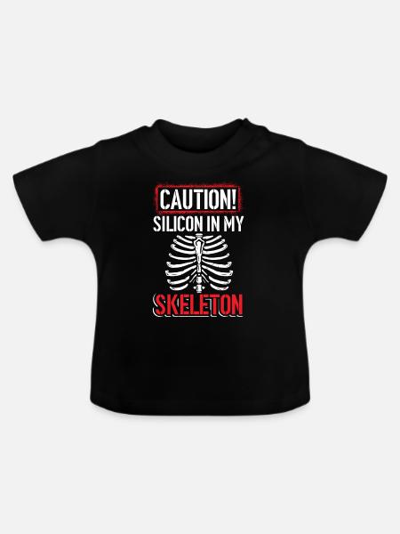 Grufti Totenköpfe Halloween Muskelknochen - Baby Bio-T-Shirt mit Rundhals - Schwarz