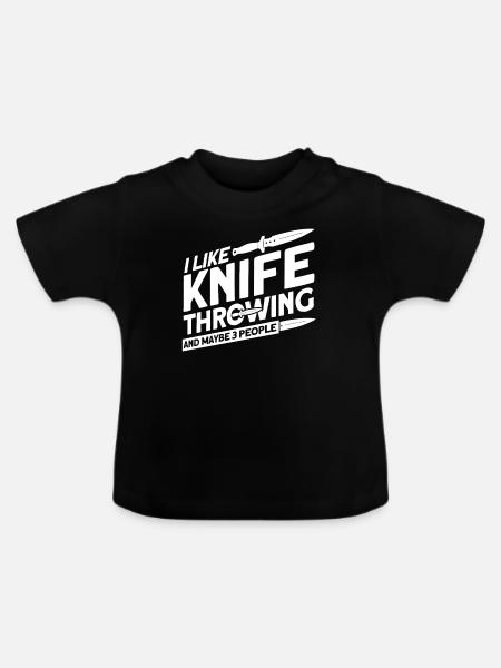 Messerwurfscheibe Geschenk Messerwerfer - Baby Bio-T-Shirt mit Rundhals - Schwarz