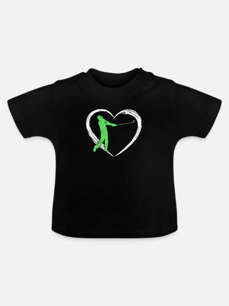 Golf love - Baby Bio-T-Shirt mit Rundhals - Schwarz