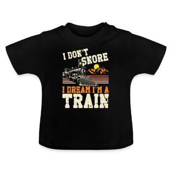 Conducteur de train à vapeur Trainspotting - T-shirt bio col rond Bébé - noir - Devant