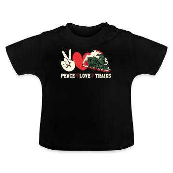 Conducteur de train à vapeur Trainspotting - T-shirt bio col rond Bébé - noir - Devant