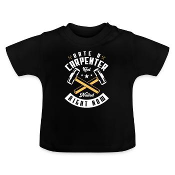 Verabreden Sie Sich Mit Einem Zimmermann, Der - Baby Bio-T-Shirt mit Rundhals - Schwarz - Vorne
