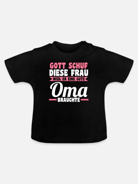 Großmutter Großmama Omi Oma - Baby Bio-T-Shirt mit Rundhals - Schwarz