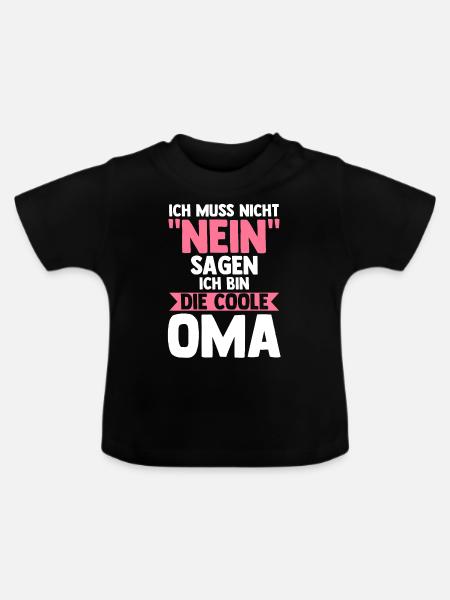 Großmutter Großmama Omi Oma - Baby Bio-T-Shirt mit Rundhals - Schwarz