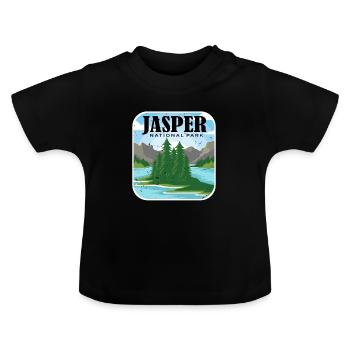 Alberta National Park Jasper Canada Souvenir Campi - Baby Organic T-Shirt with Round Neck - black - Front