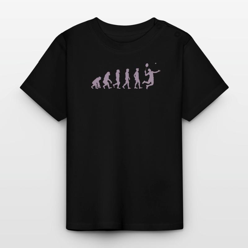 Badminton Evolution Geschenk Baby Bio-T-Shirt mit Rundhals