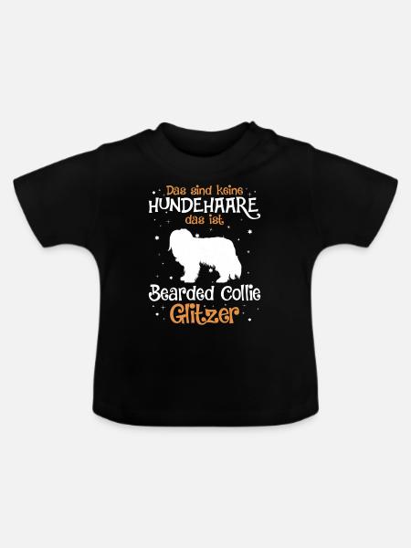 Bearded Collie Geschenk Hunde - Baby Bio-T-Shirt mit Rundhals - Schwarz