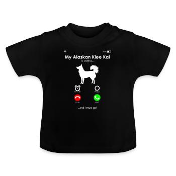 Alaskan Klee Kai - Baby Bio-T-Shirt mit Rundhals - Schwarz - Vorne