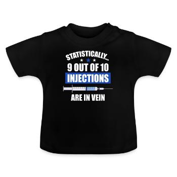 Gesundheitspersonal Patient im häuslichen Bereich - Baby Bio-T-Shirt mit Rundhals - Schwarz - Vorne