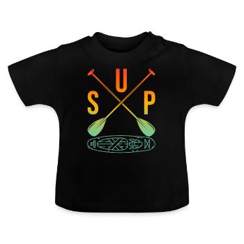 Planche de Stand Up Paddle - SUP Girl - T-shirt bio col rond Bébé - noir - Devant