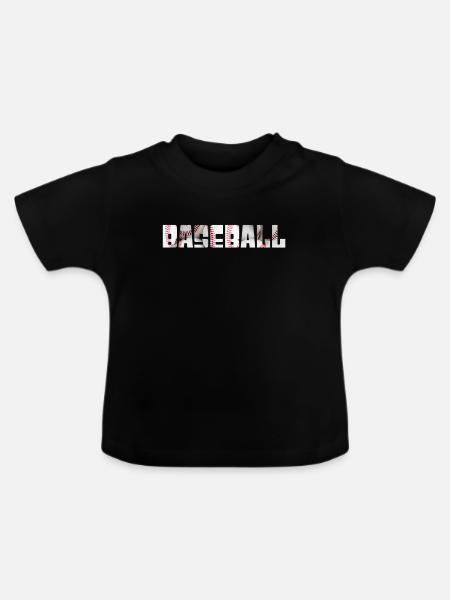 baseball - Baby Bio-T-Shirt mit Rundhals - Schwarz