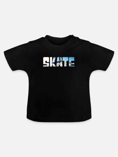 Skateboarding - Baby Bio-T-Shirt mit Rundhals - Schwarz