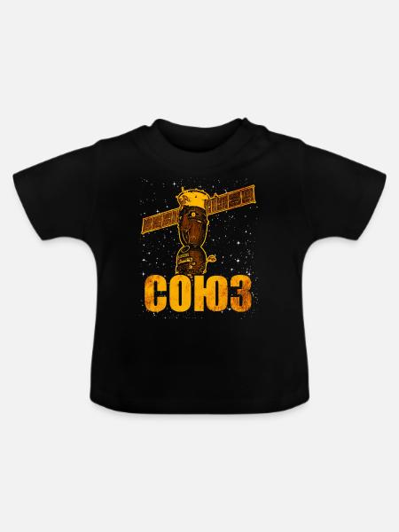 Sowjetisches Sojus Raumschiff - Baby Bio-T-Shirt mit Rundhals - Schwarz