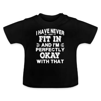 Je ne me suis jamais intégré - T-shirt bio col rond Bébé - noir - Devant