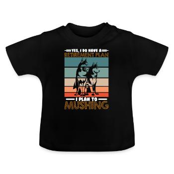 Sled Dog Racing Sled Dogs Gift - Baby Organic T-Shirt with Round Neck - black - Front