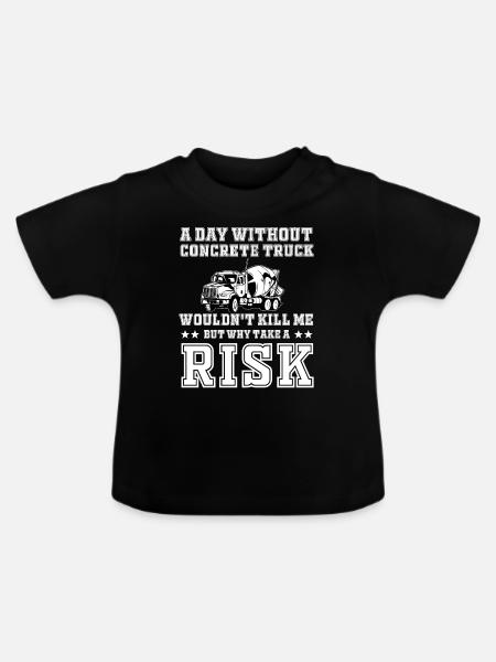 Beton Fahrmischer - Baby Bio-T-Shirt mit Rundhals - Schwarz